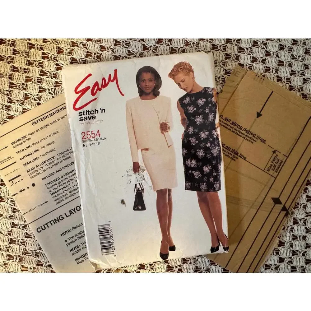 Vintage McCall’s 2554 Sewing Pattern Misses' Jacket &‎ Dress Size 6-12 Uncut